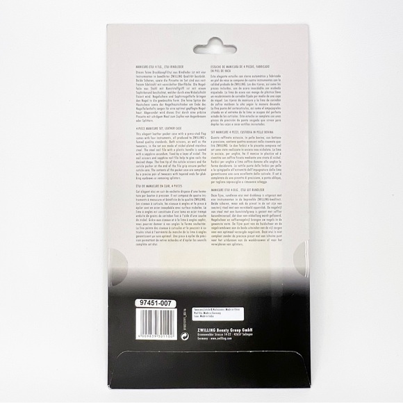 Zwilling Classic 4-PC Manicure Set Scissors Tweezers Nail File Leather Case New - Picture 3 of 6